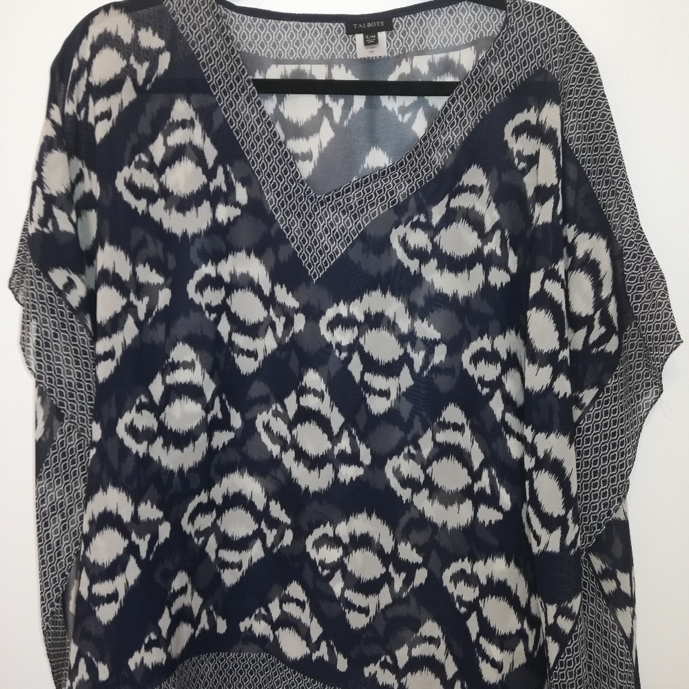 Tablot scarf print poncho top